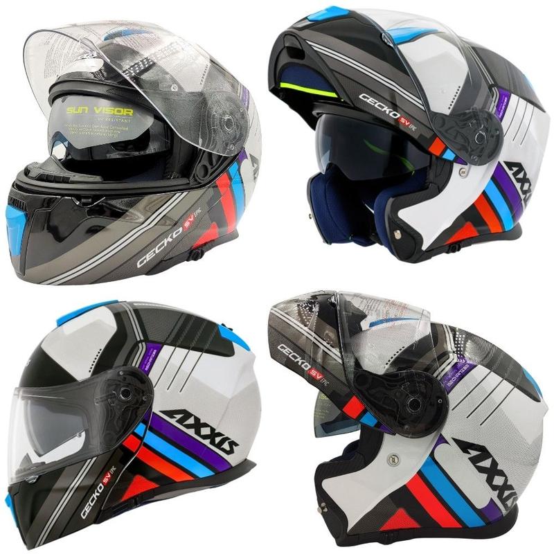 Capacete articulado axxis gecko sv epic b7 azul preto gloss